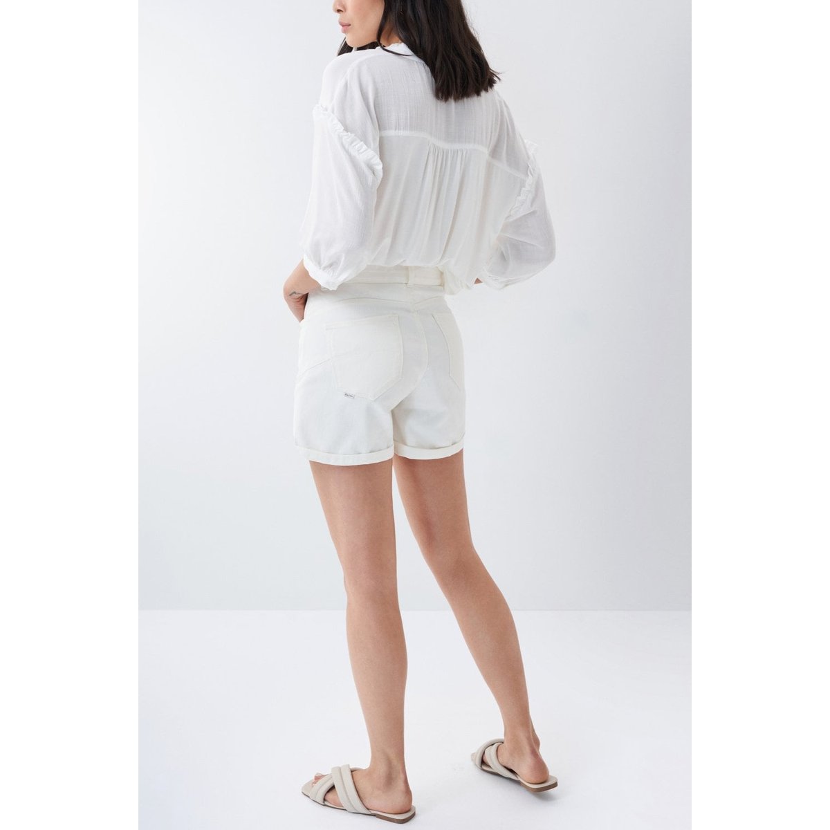 SHORT FAITH PUSH IN ecru, SALSA JEANS