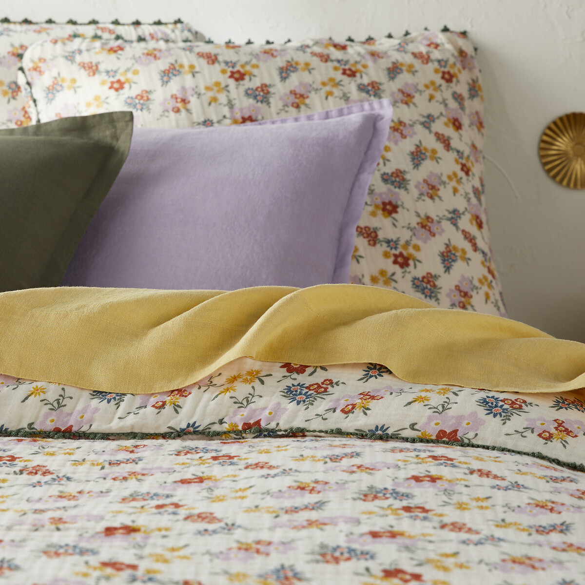 Housse de couette en gaze de coton, Missia imprimé floral, LA REDOUTE INTERIEURS