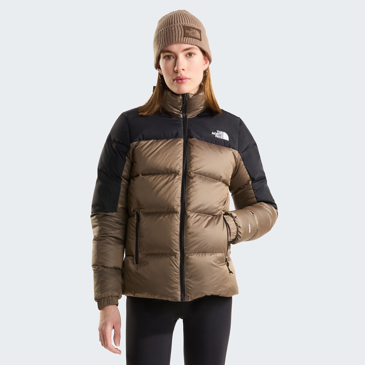 Doudoune courte fermeture zippée, plein hiver beige/noir, THE NORTH FACE