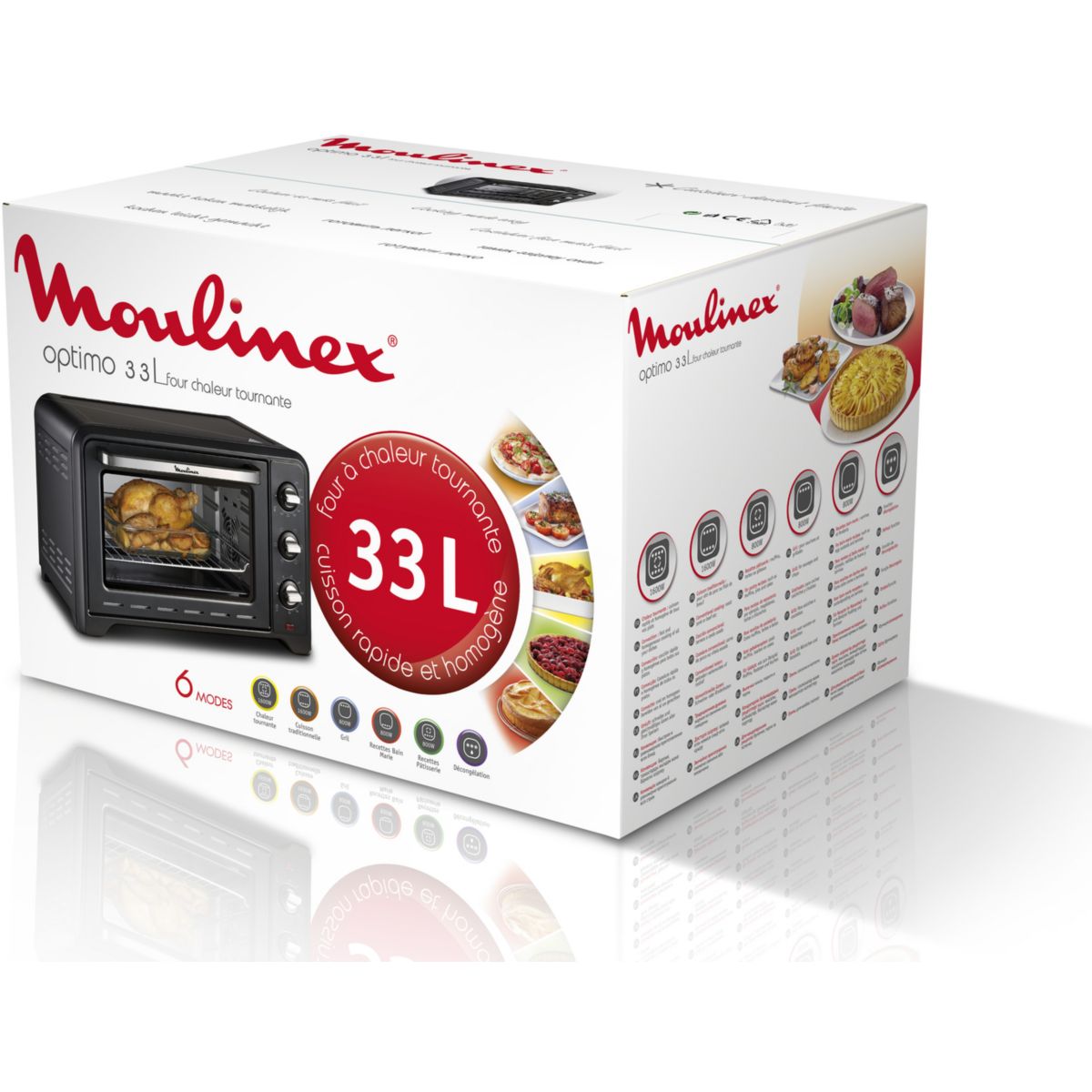 Mini four Optimo 33 l. OX464810 noir, MOULINEX