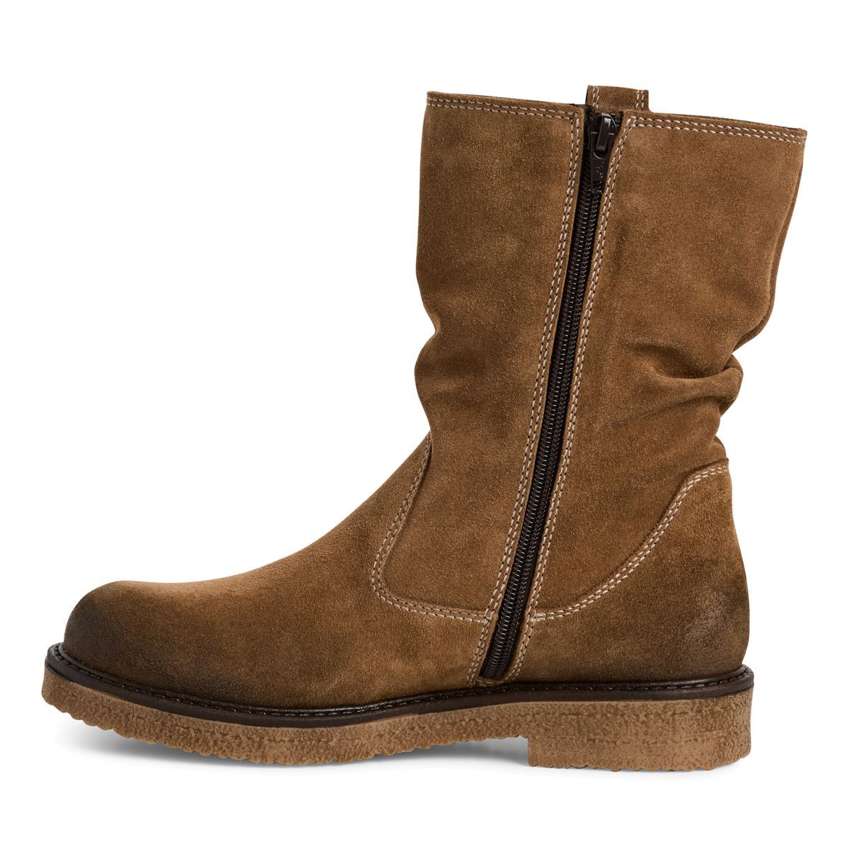 Bottes mi-hautes en cuir marron, TAMARIS