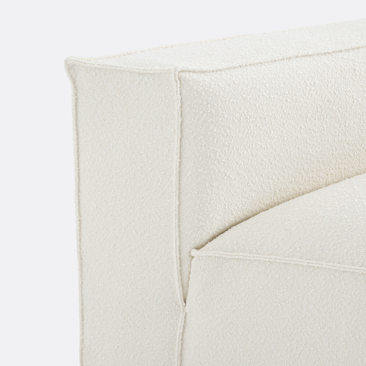 Elément d'angle ouvert pour canapé modulable, en bouclette, SEVEN ecru, LA REDOUTE INTERIEURS
