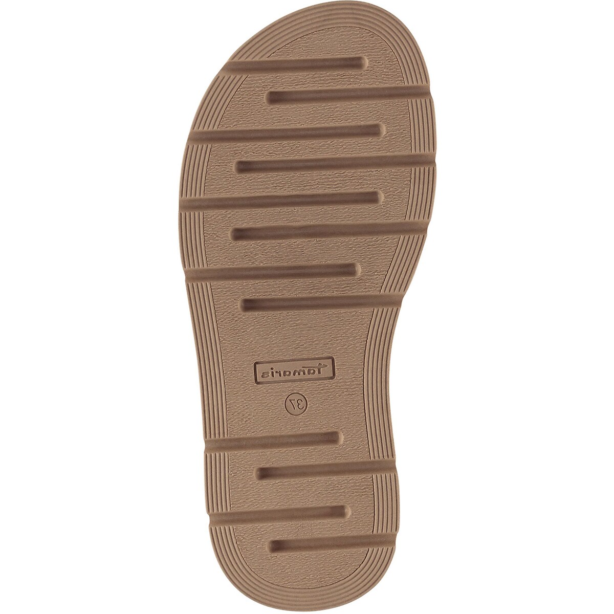 Mules chunky en cuir cognac, TAMARIS