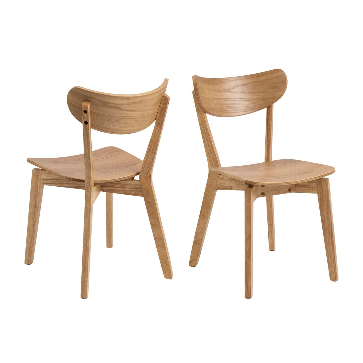 Chaise scandinave en bois (lot de 2) - LETA marron clair, HELLIN, DEPUIS 1862