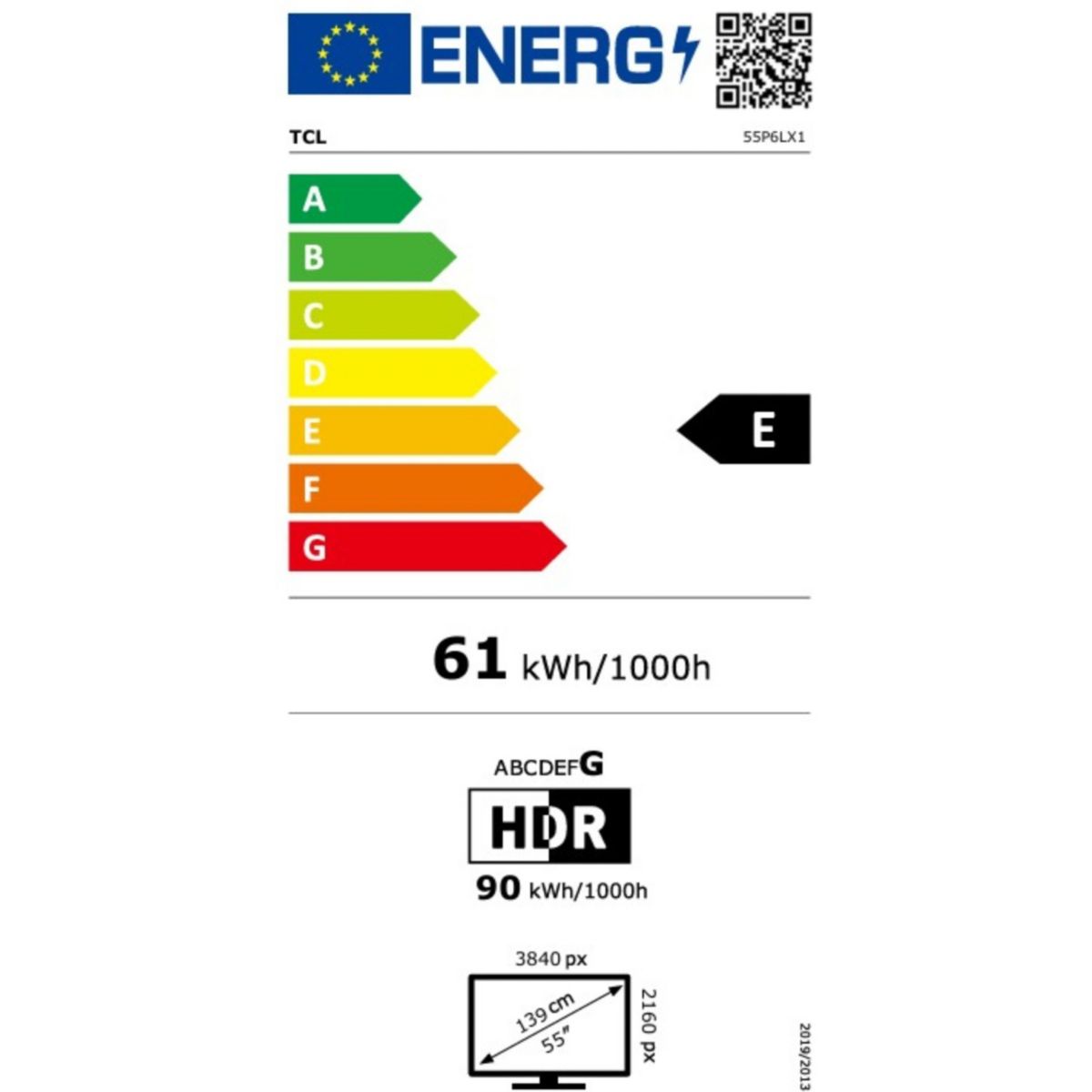 TV LED 55P6L (2026) 55" (140 cm) couleur unique, TCL