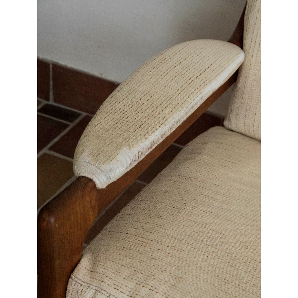 Banquette en teck massif Clara N°67 - Bon état beige, DEBONGOUT