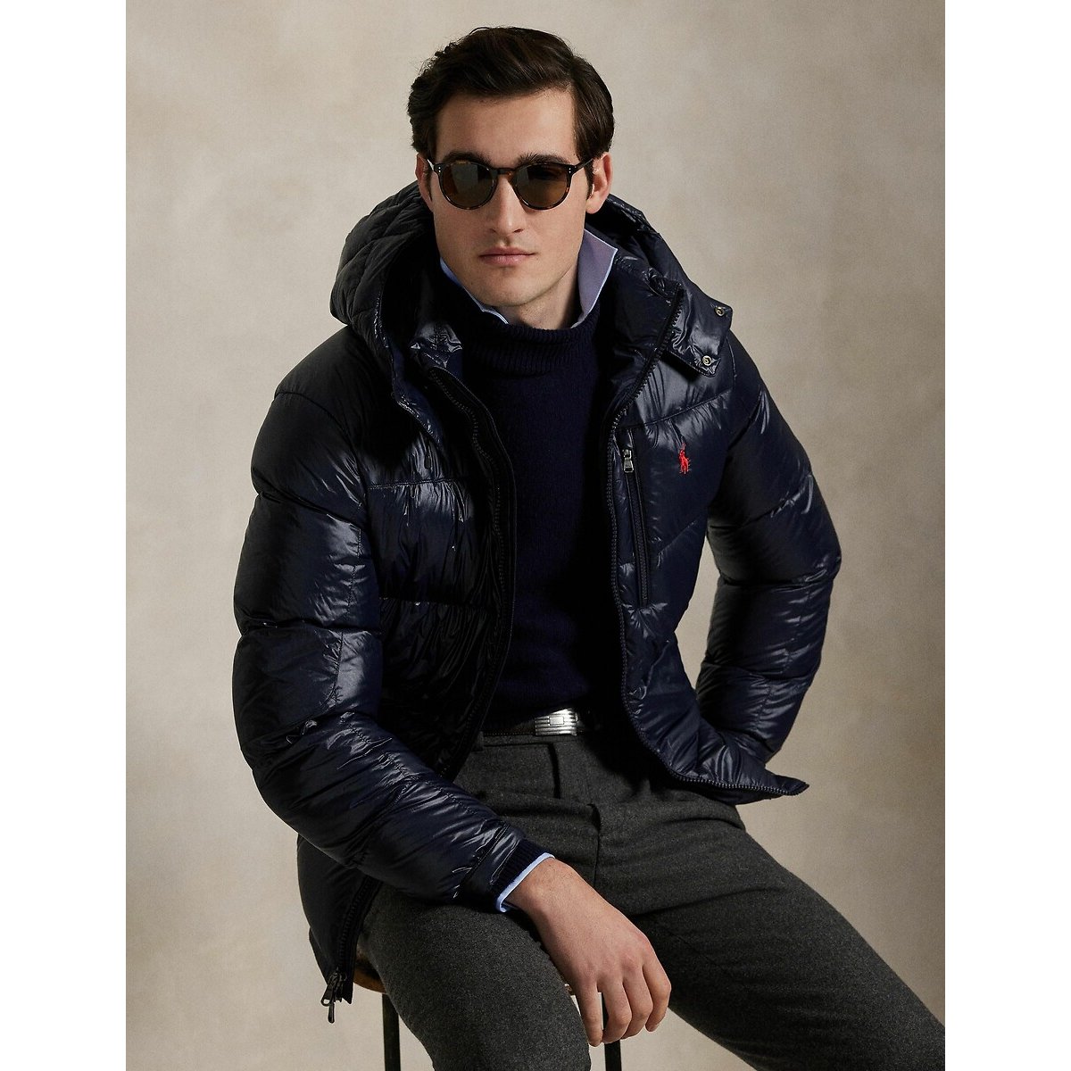 Piumino Gorham lucido blu marino, POLO RALPH LAUREN