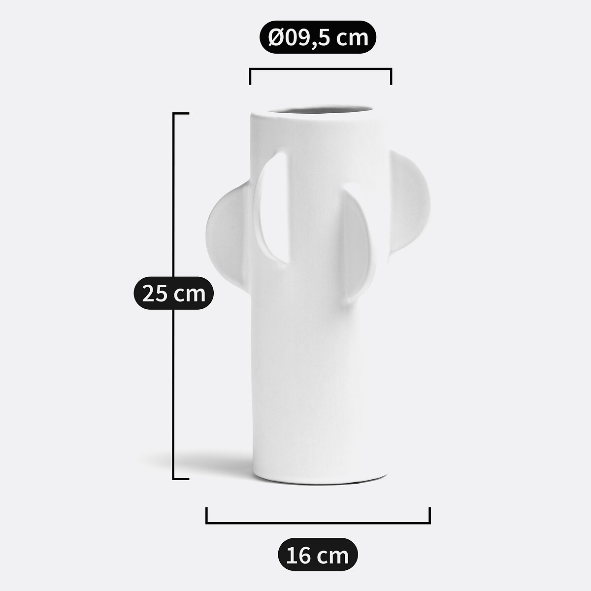 Vase Caldero, Steingut, H. 25 cm weiss, LA REDOUTE INTERIEURS