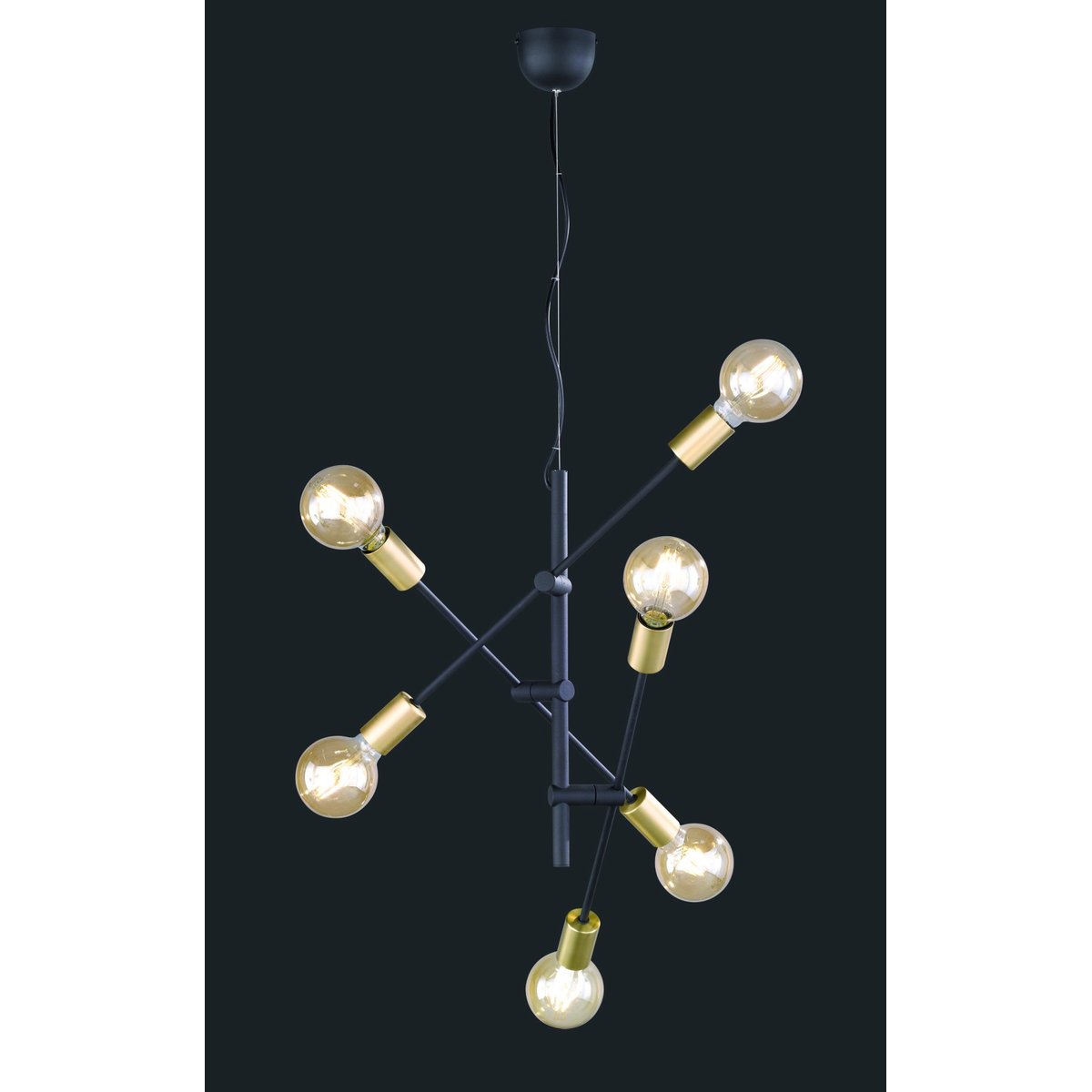Suspension en métal industriel, D.54.5 , CROSS noir, TRIO