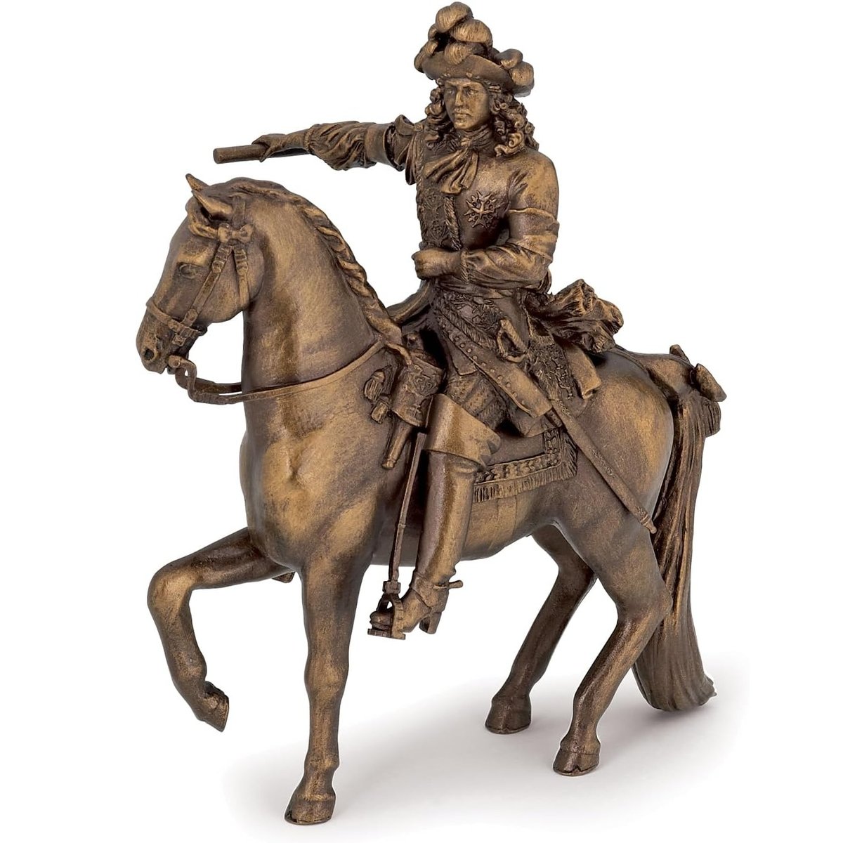 Figurine Louis XIV SUR son cheval marron, PAPO
