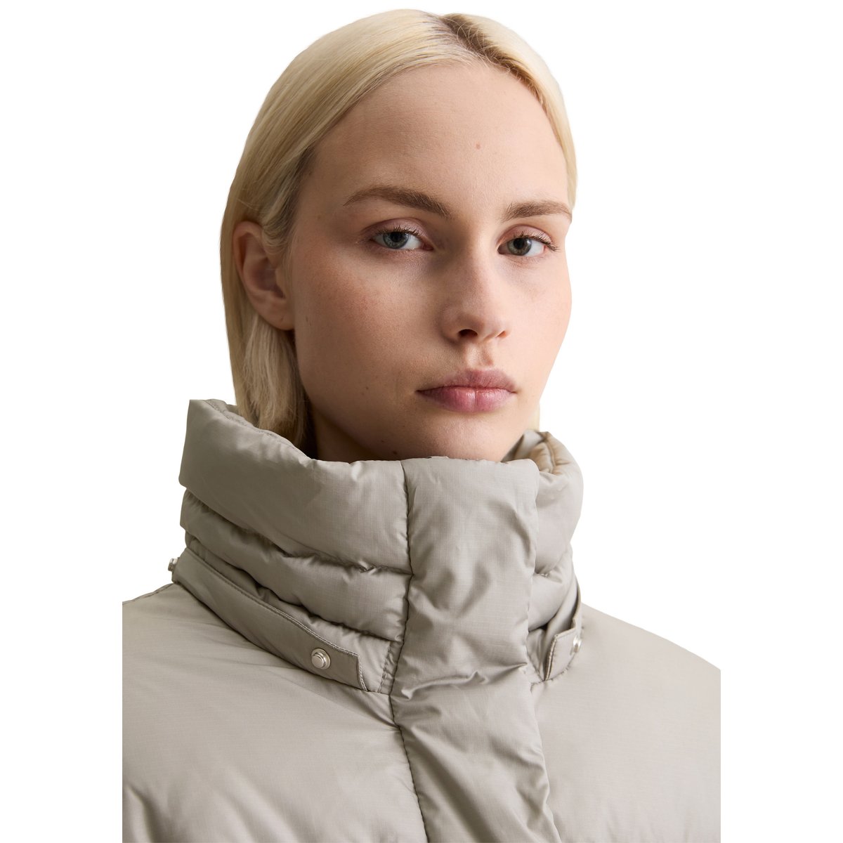 Veste bouffante en duvet oversize en polyester ripstop recyclé gris, MARC O’POLO DENIM