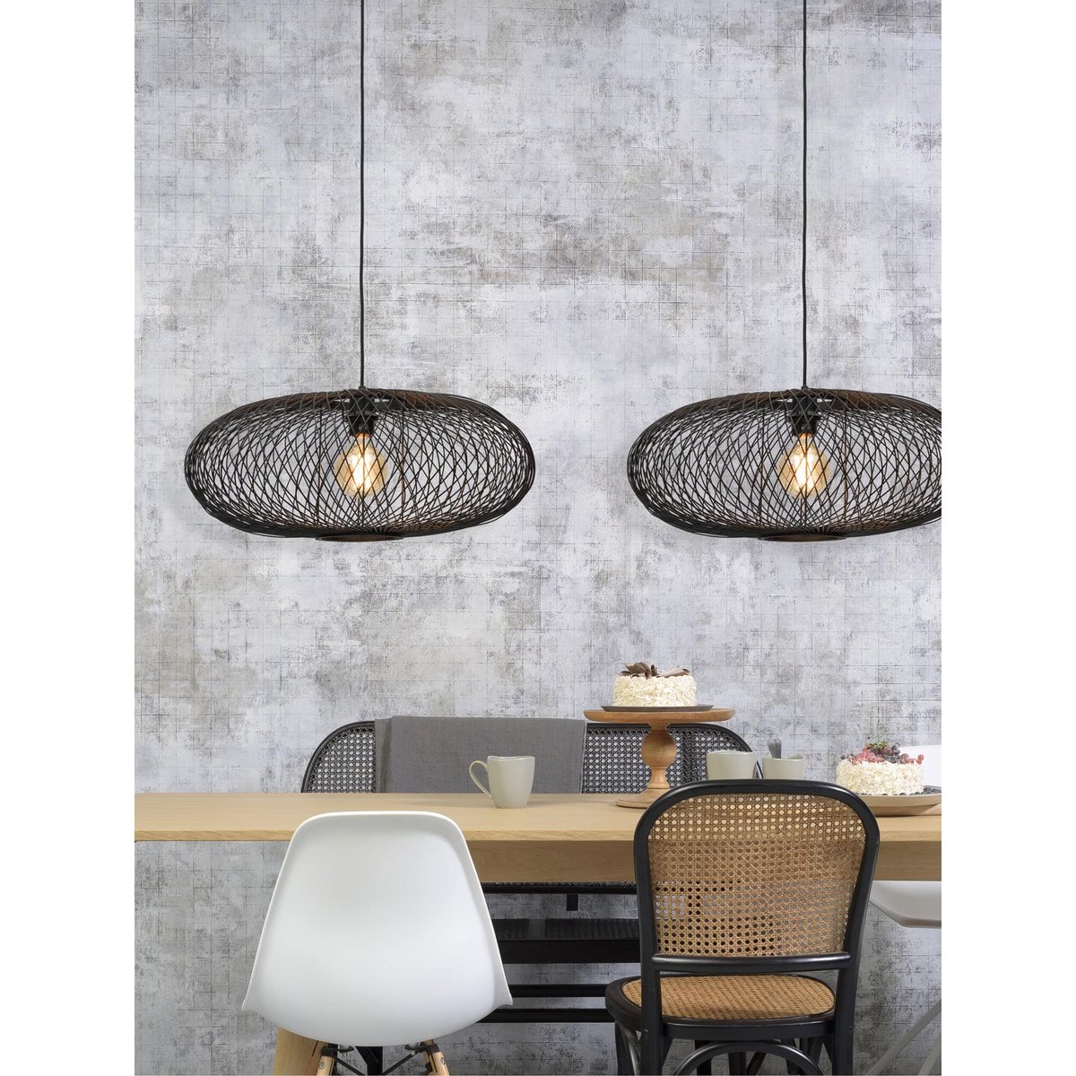 Lampe Suspendue Bambou CANGO noir, GOOD & MOJO