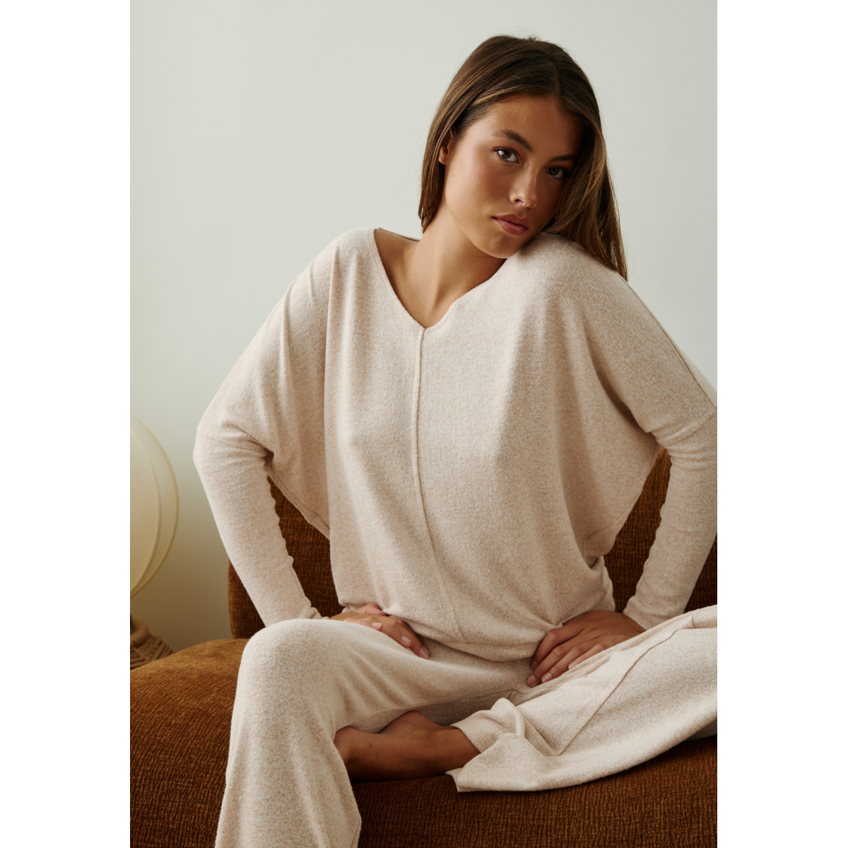 T-shirt manches longues Elina beige, VARIANCE