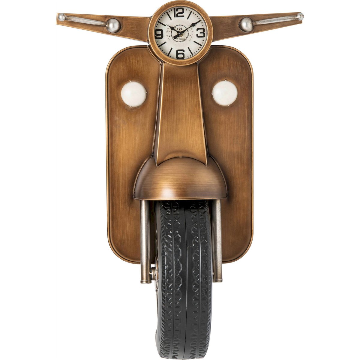 Horloge murale métal esprit scooter doré, RECOLLECTION