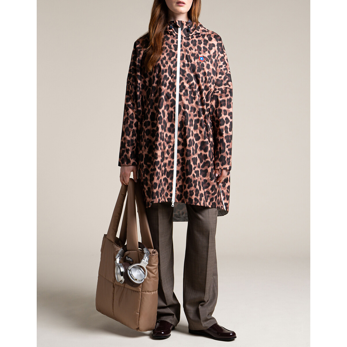 Poncho mixte long zippé LIBERTÉ léopard, FLOTTE