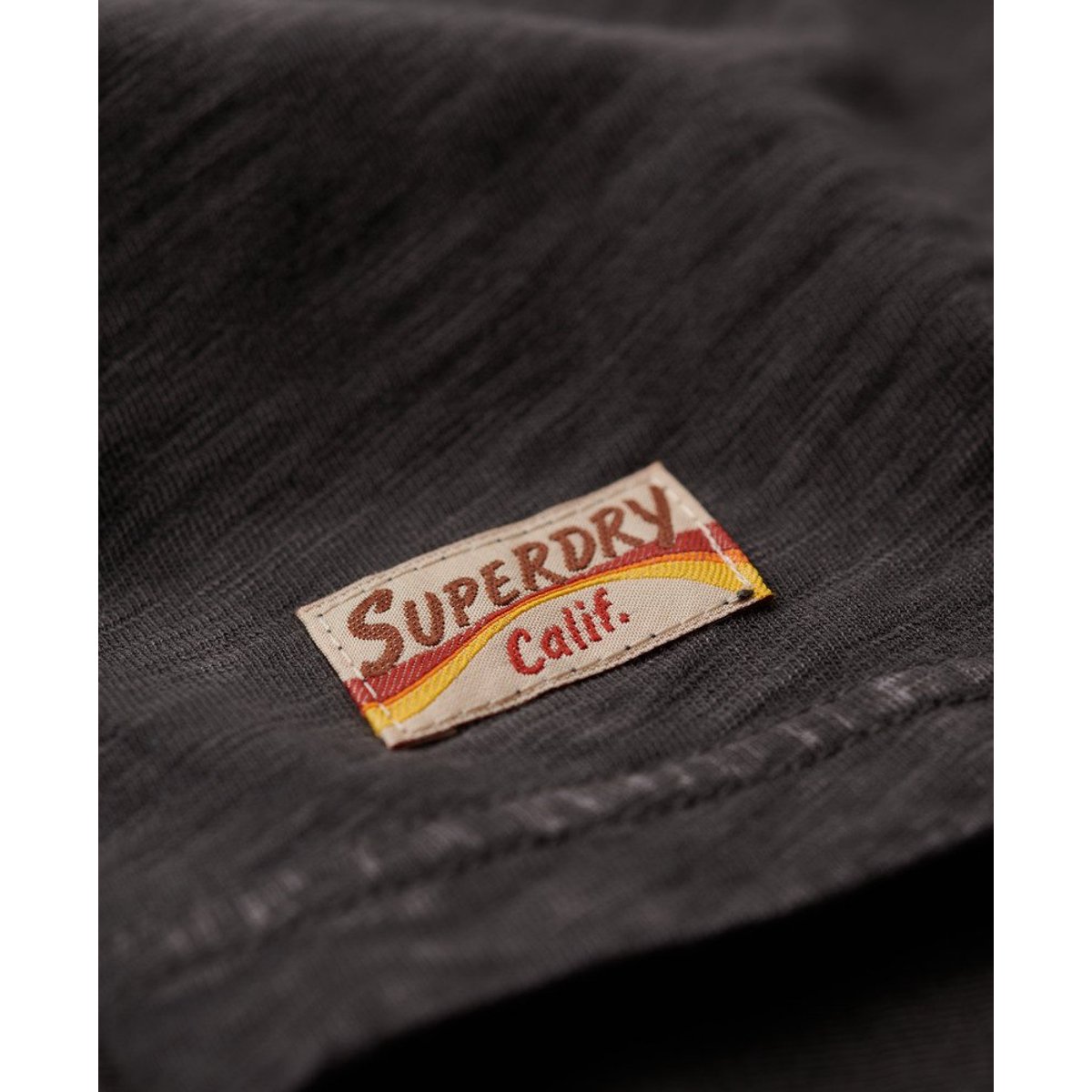 T-shirt ajusté Cali Sticker noir vintage, SUPERDRY