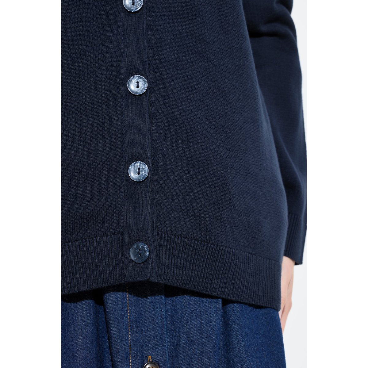 Cardigan avec oiseau brodé marine, ULLA POPKEN