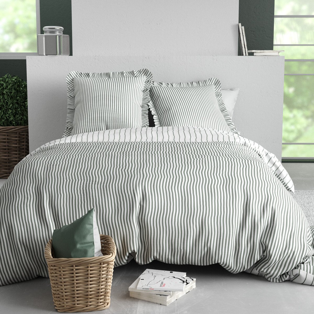 Parure housse de couette 100 % coton 57 fils napoli imprime, C DESIGN HOME TEXTILE