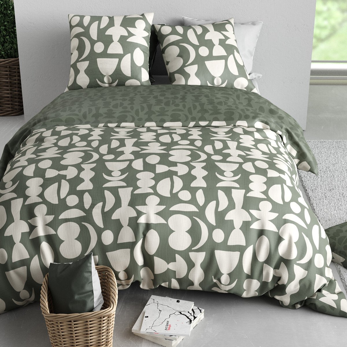 housse couette avec taie(s) en coton, Lune blanc, C DESIGN HOME TEXTILE
