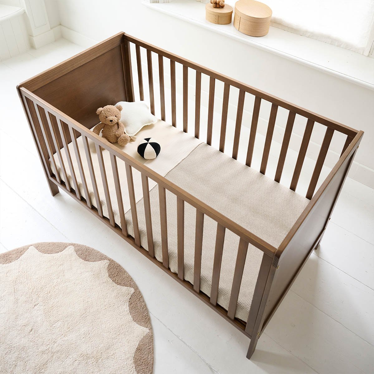 Lit bébé évolutif NUAGE noyer foncé, PETITE AMELIE