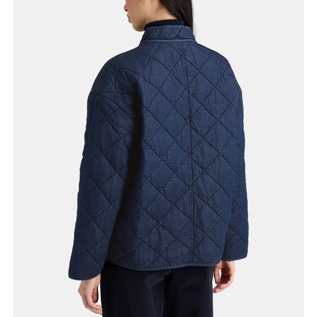 Veste droite matelassée orion coton bleu jean foncé, JODHPUR