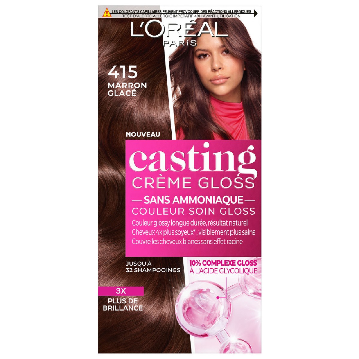 Casting Crème Gloss Coloration 415 - marron glacé, L'OREAL PARIS