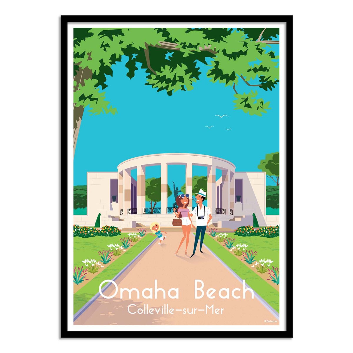 Affiche d'art - Omaha Beach - Raphael Delerue bleu, WALL EDITIONS