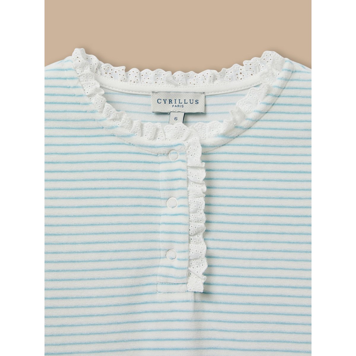 Pyjama en velours rayé rayure bleue, CYRILLUS