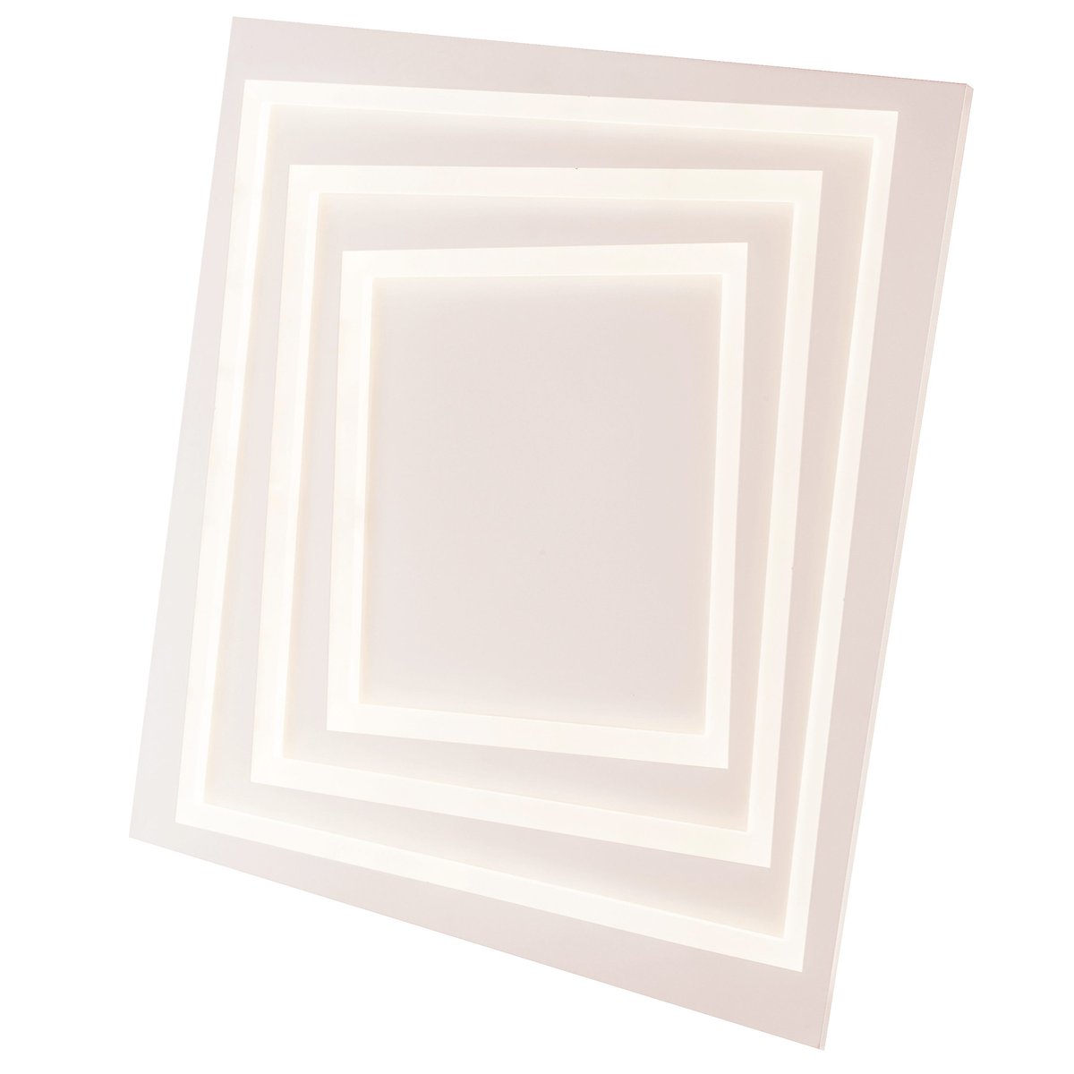 Plafonnier LED design carré, KUNDILI blanc, INSPIRE
