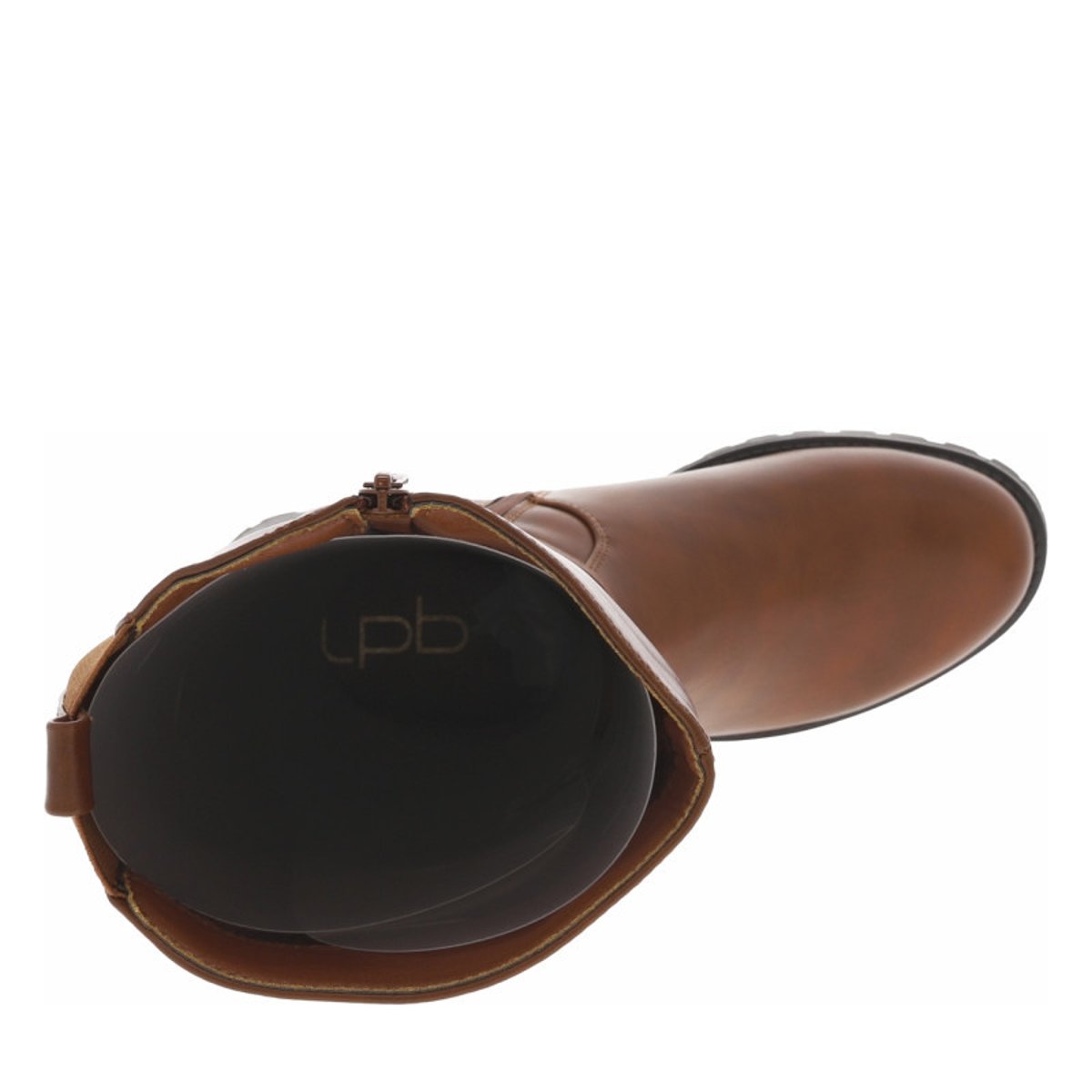 Bottes noires pourvue d'une fermeture zippée et de liens décoratifs camel, LPB Les P'tites Bombes