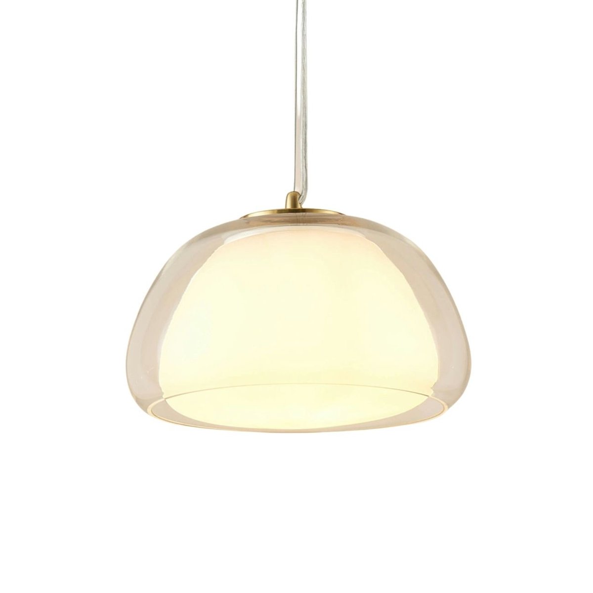 Suspension contemporaine en verre - LOMELIA transparent et blanc, KOSILUM