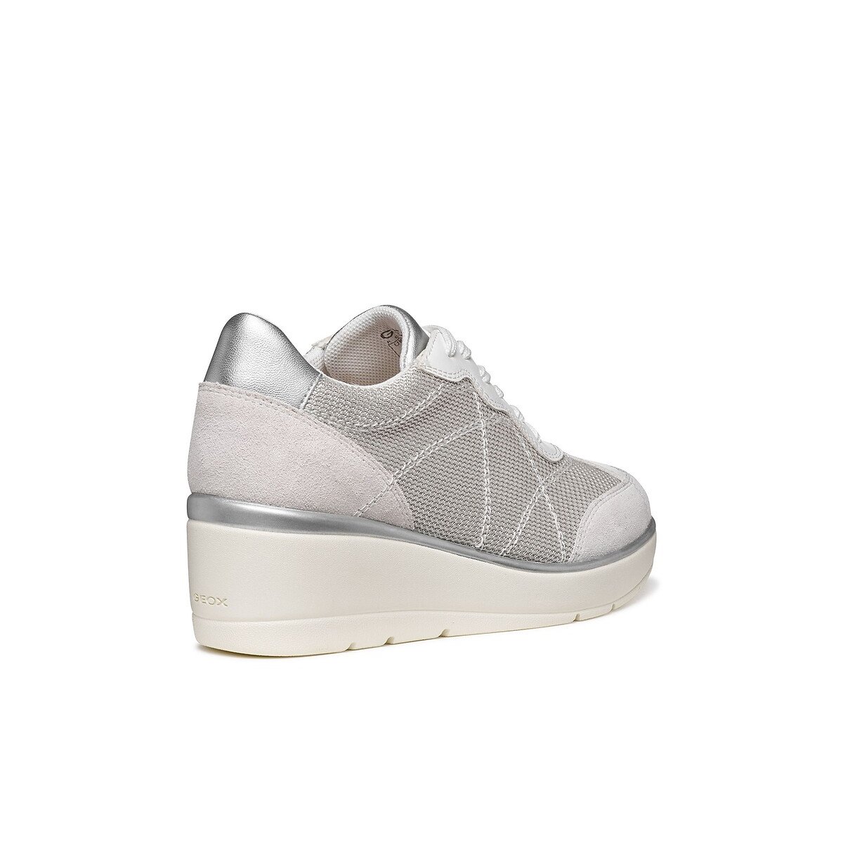 Baskets compensées en cuir Ilde blanc cassé, GEOX