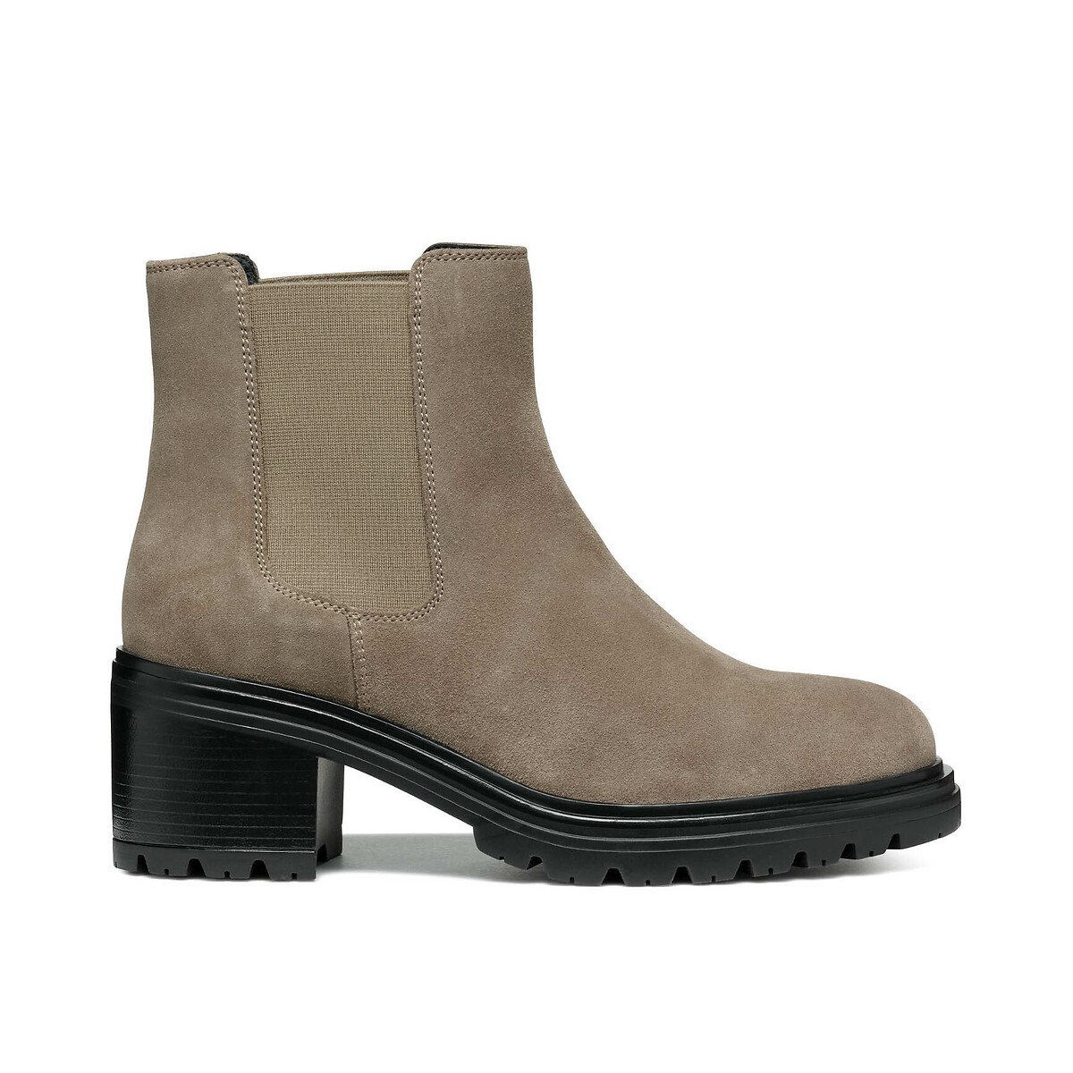 Damiana Breathable Chelsea Boots in Suede taupe, GEOX