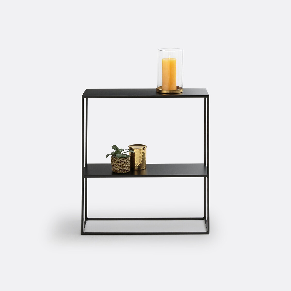 Console métal acier double plateau, Miva noir, LA REDOUTE INTERIEURS