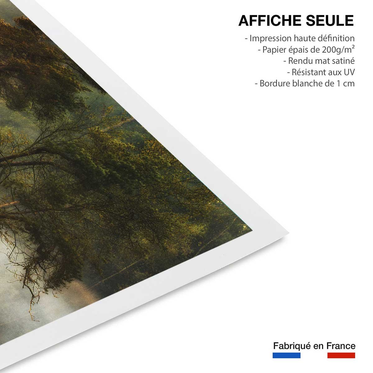 Affiche Ilôt et lac en automne affiche seule, HEXOA