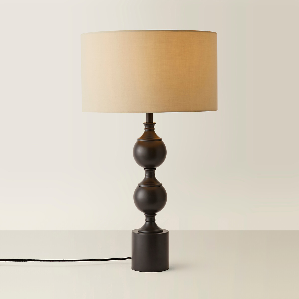 Donny Metal Candlestick Table Lamp with Fabric Shade natural, SO'HOME