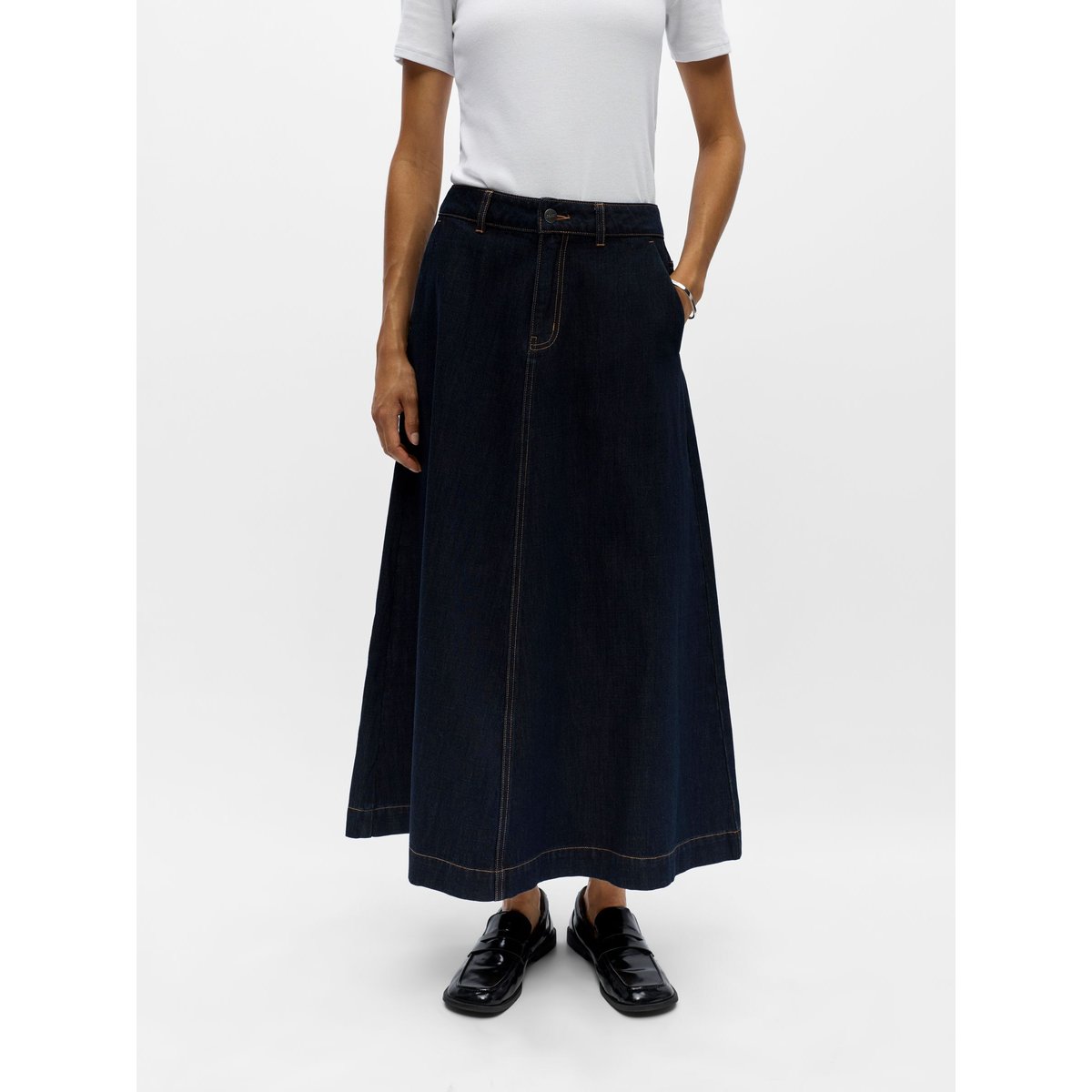 Jupe Longue bleu - dark blue denim1, OBJECT