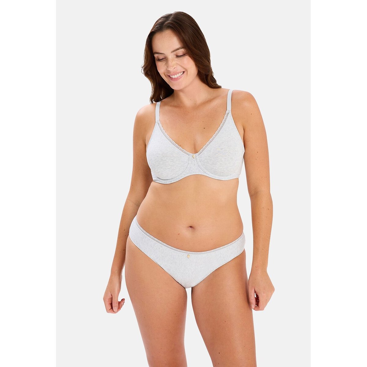 Soutien-gorge moulé à armatures ROMIE gris chiné, SANS COMPLEXE