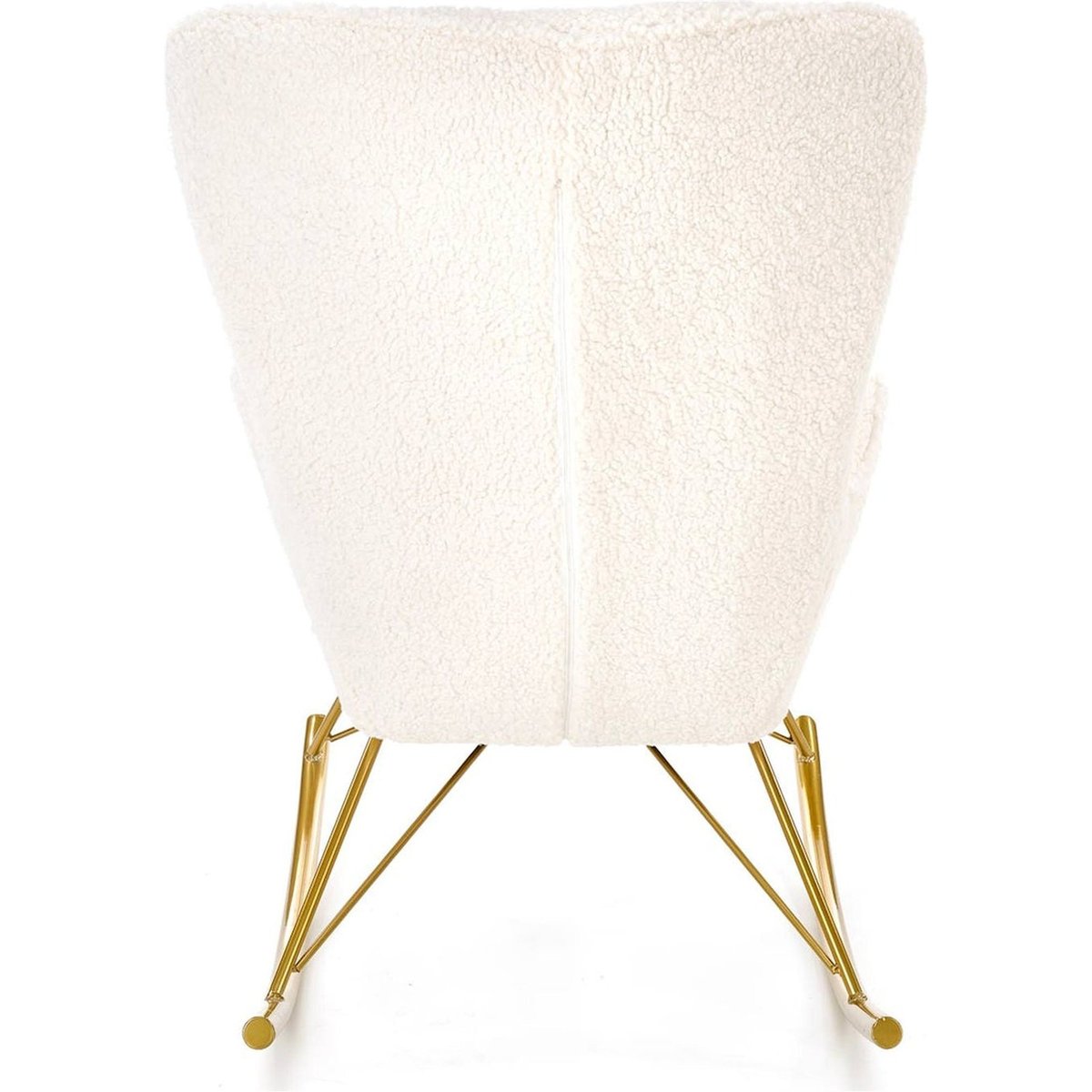 Fauteuil à bascule bouclé collection FORTILLER beige et doré, RECOLLECTION