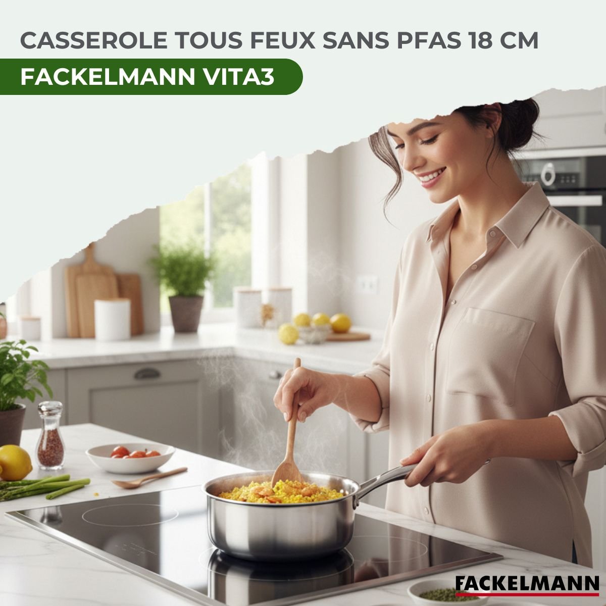 Batterie de cuisine 1 casserole 18cm VITA3 inox, FACKELMANN