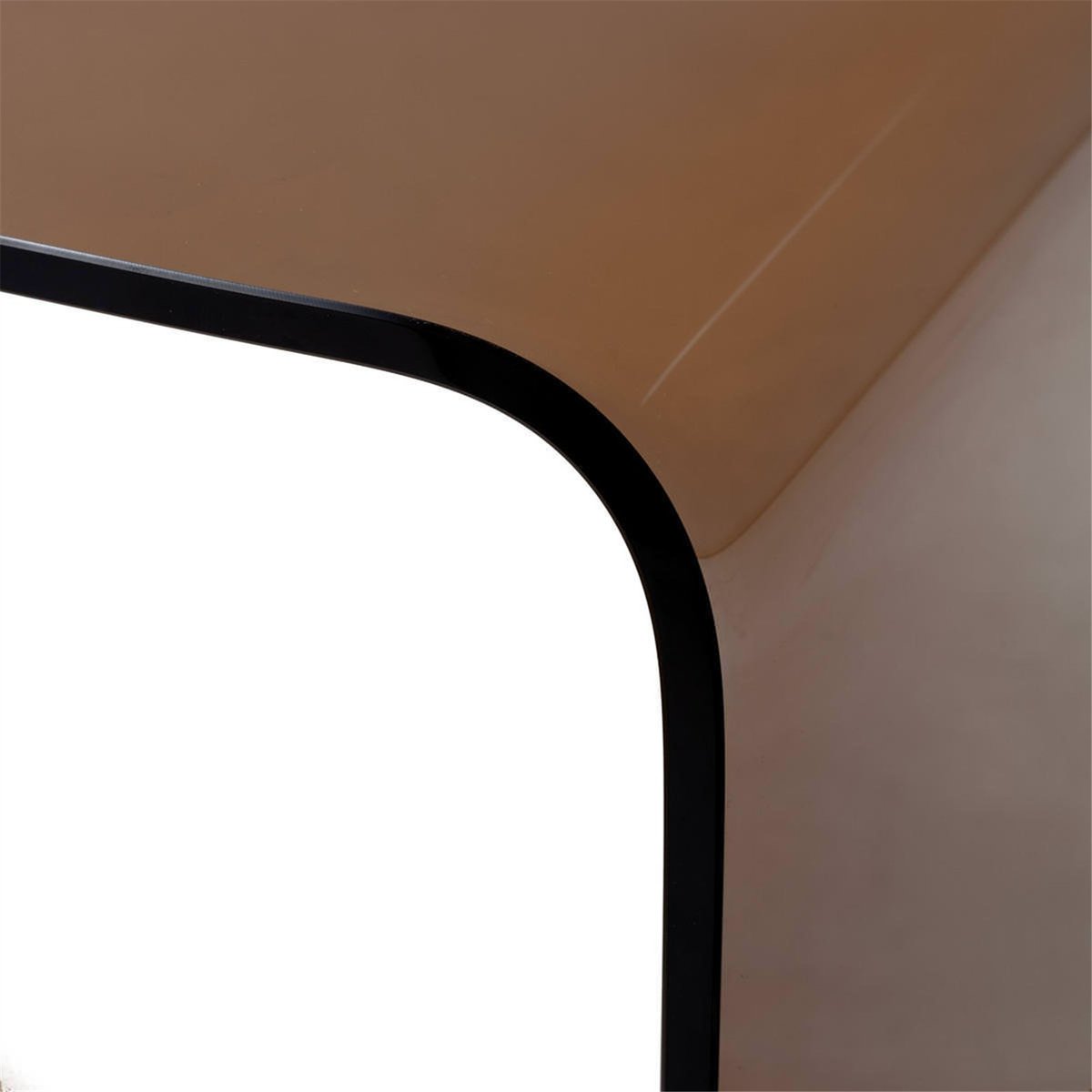Table d'appoint en verre design ambre café, RECOLLECTION