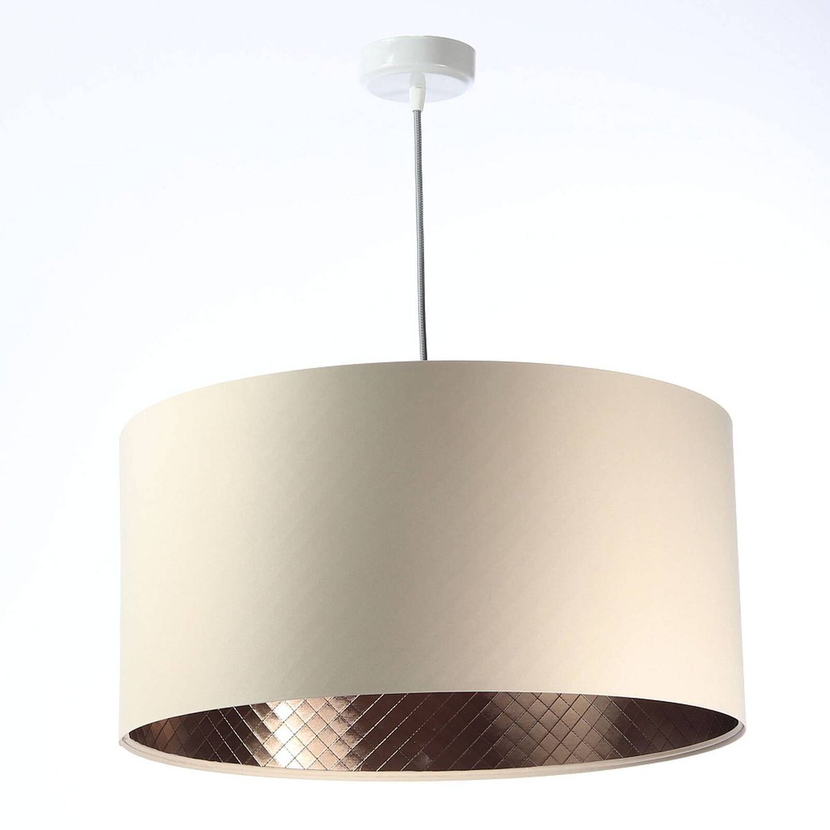 Suspension en tissu satin, GLAM crème et intérieur marron cuivré, BPS KONCEPT