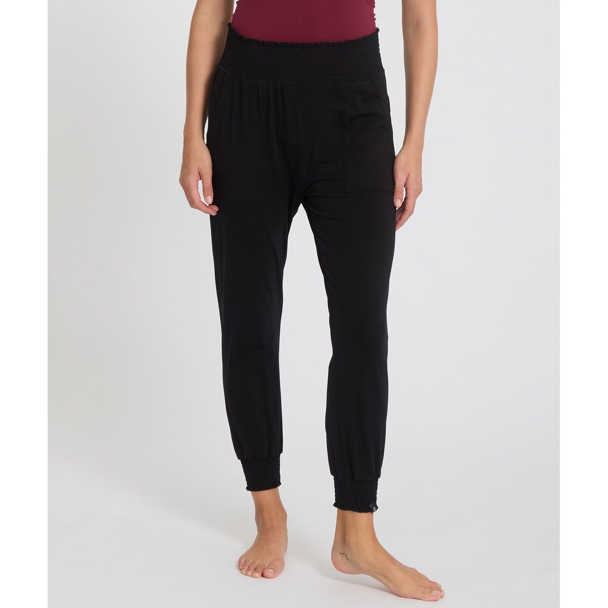 Pantalon fluide yoga  MORJIM noir, YOGA SEARCHER