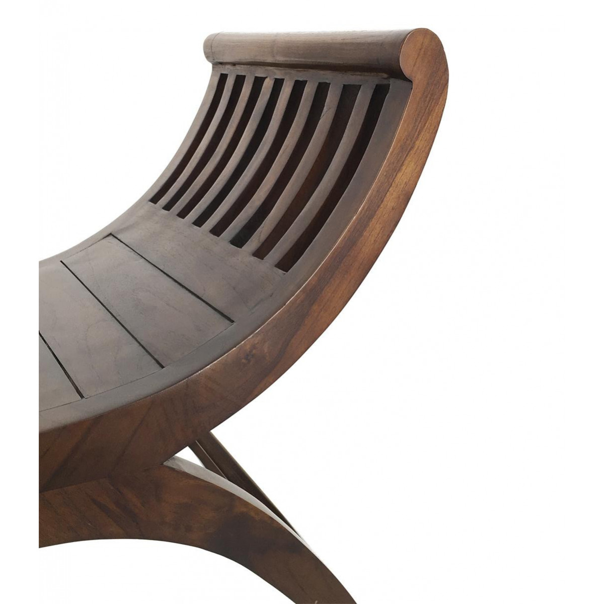 Banc 2 places marron, DECORATION D’AUTREFOIS