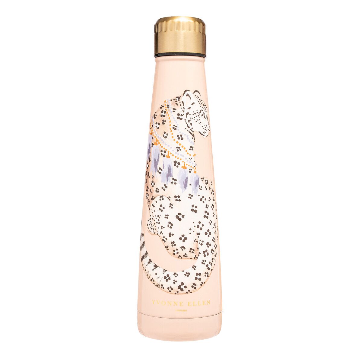 Stainless Steel Drinks Bottle in Cheetah multi-coloured, YVONNE ELLEN