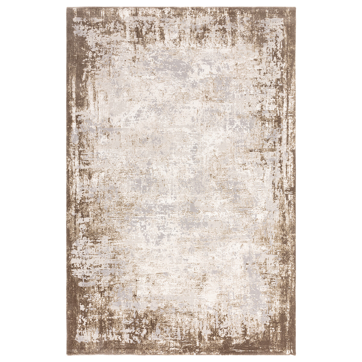 Distressed Textured Border Rug beige, ÉDITÉ