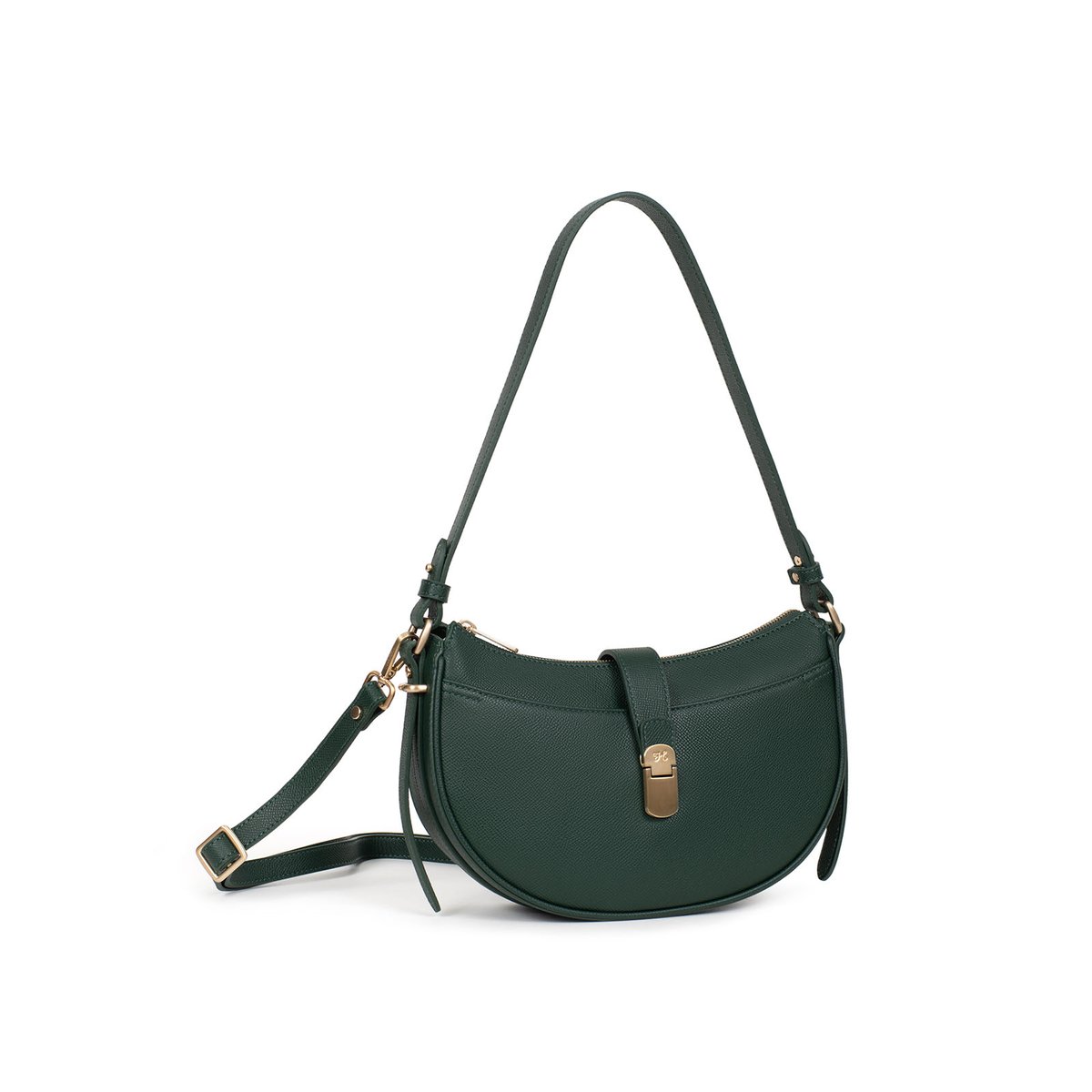 Sac porté épaule 1 anse AUDE vert foncé, HEXAGONA