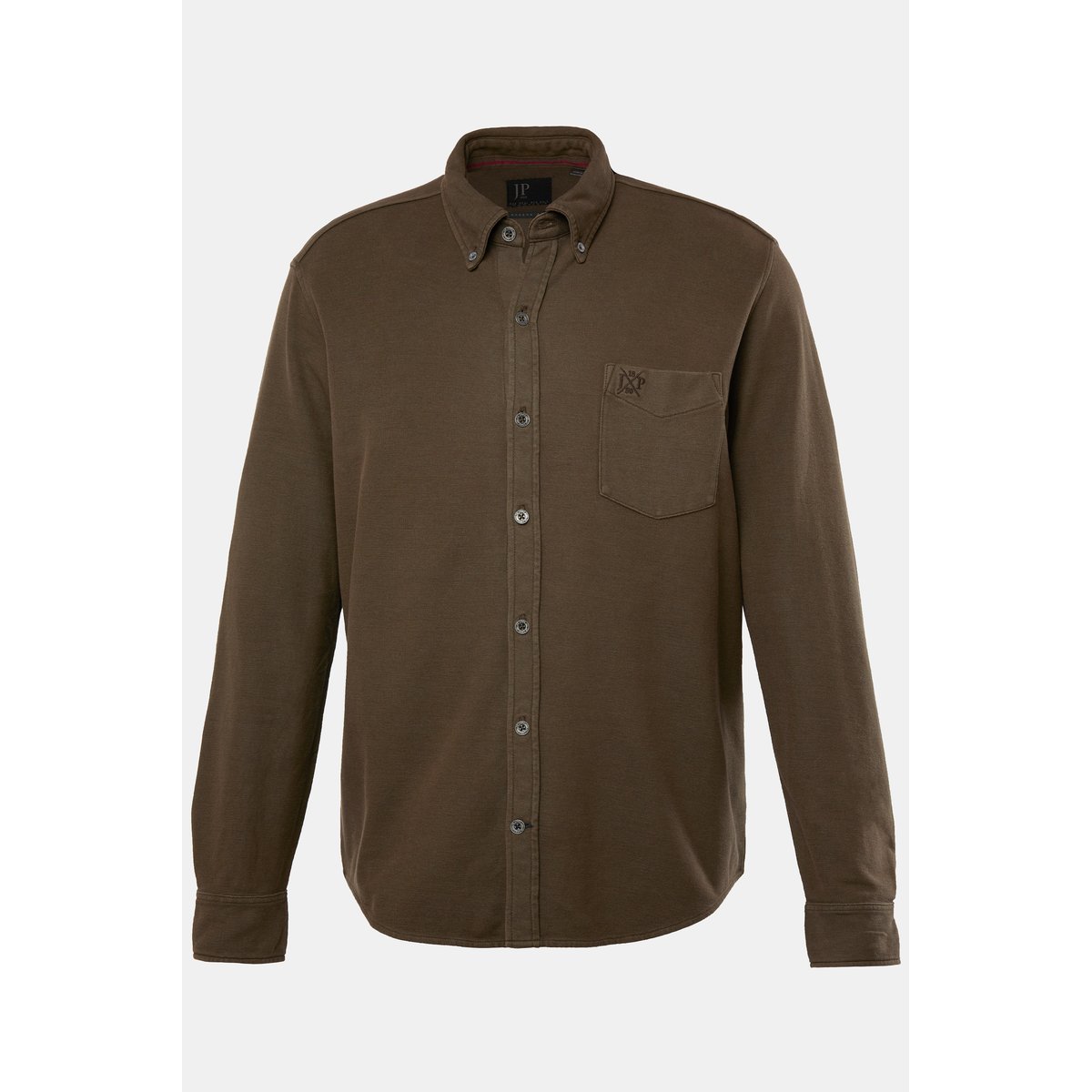 Chemise en maille piquée. Coupe Modern Fit marron foncé, JP1880