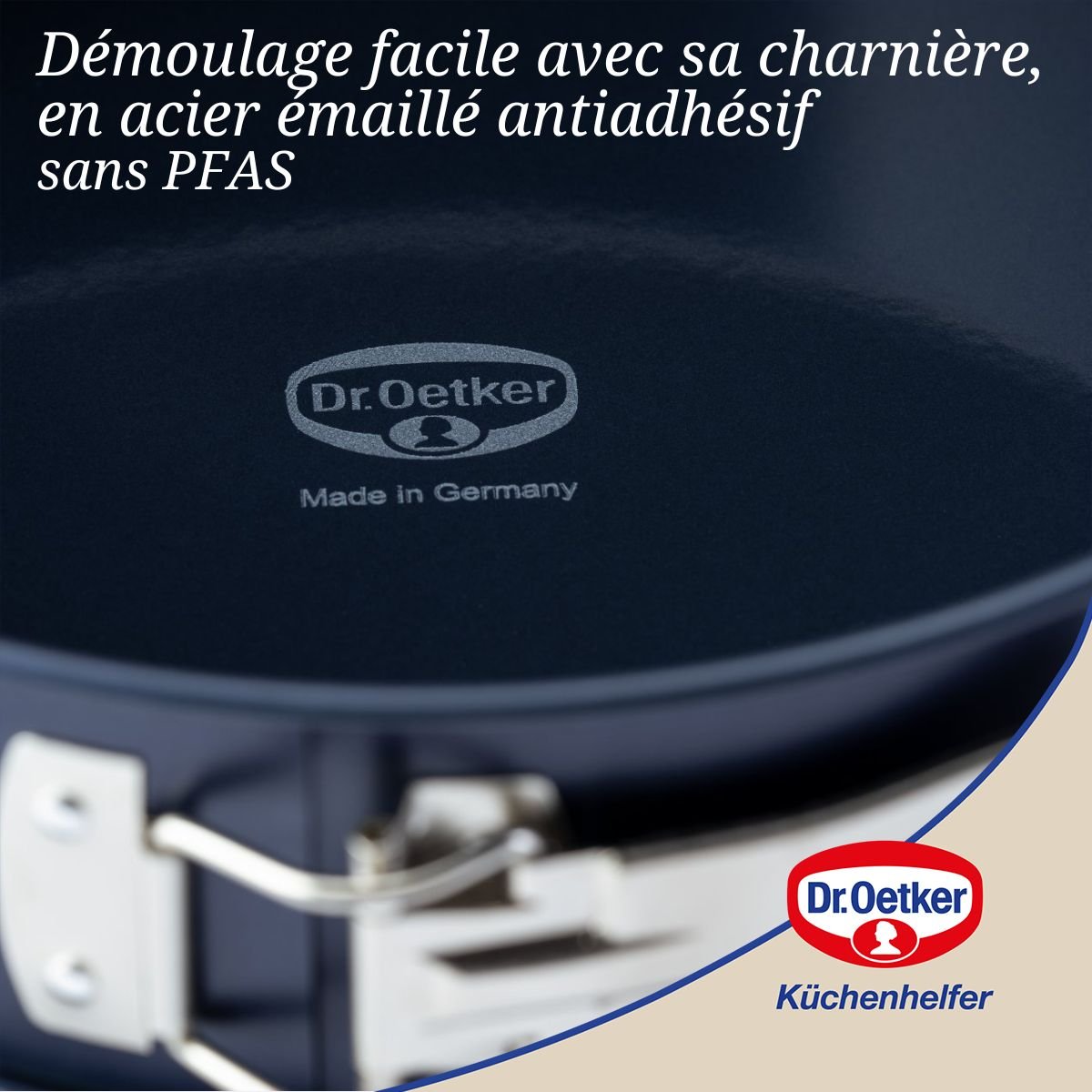 Lot de 2 moules à gâteaux 28/28 cm en acier BACK-LIEBE bleu, DR OETKER