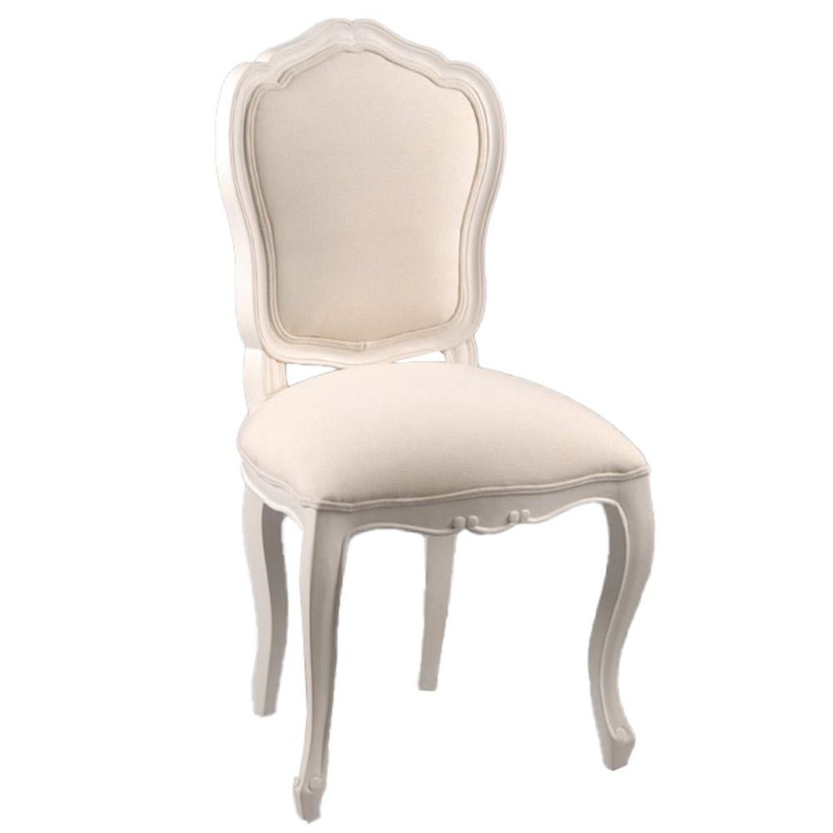 Chaise de salle à manger en tissu   et bois Apolline (lot de 2) blanc, AMADEUS